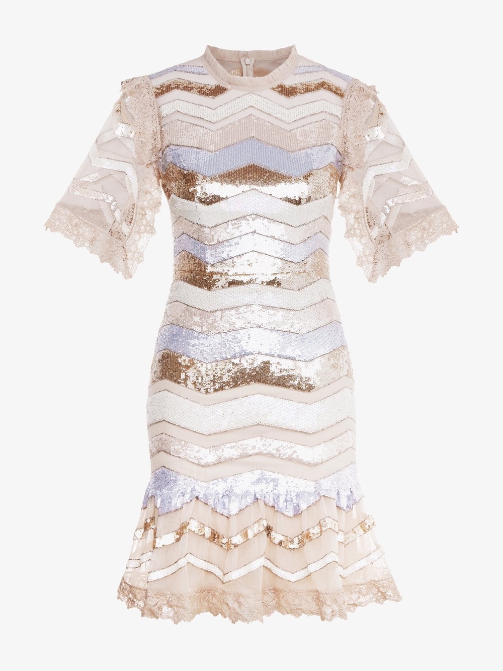 Needle and Thread Alaska Mini Dress Pearl Rose